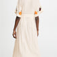 V Neck Embroidered Kaftan Dress