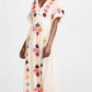 V Neck Embroidered Kaftan Dress