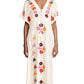 V Neck Embroidered Kaftan Dress