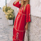 Embroidered Casual Kaftan Maxi