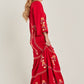 Embroidered Casual Kaftan Maxi