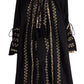Floral Embroidered Black Cotton Tunic