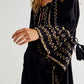 Floral Embroidered Black Cotton Tunic