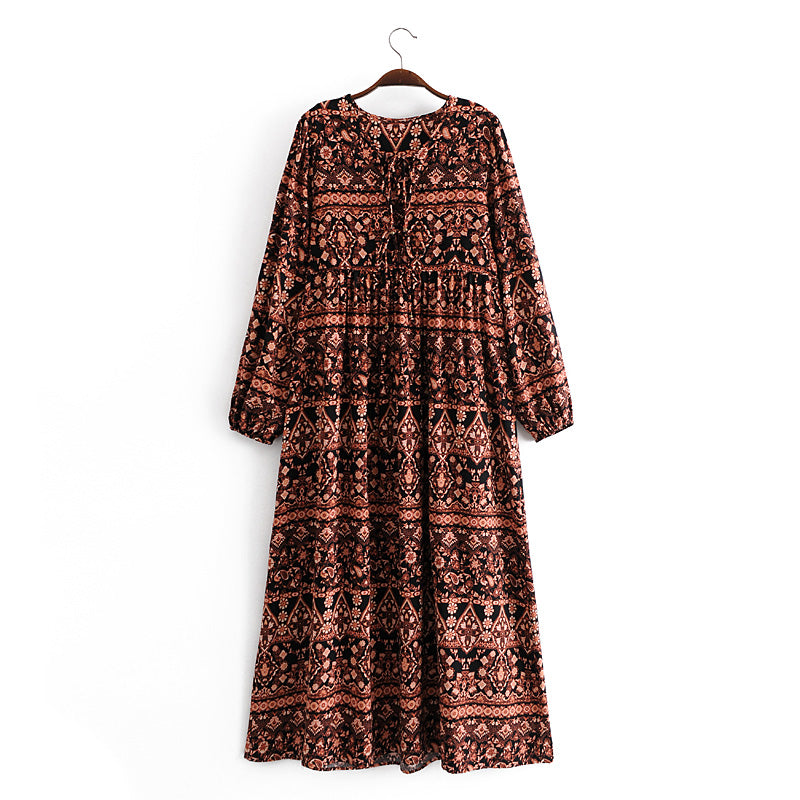 Aria Printed Loose Fit Kaftan Maxi