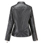 Stand Collar Faux Leather Jacket