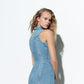 Retro Overalls Zip Up Collared Sleeveless Denim Dress