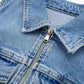Retro Overalls Zip Up Collared Sleeveless Denim Dress