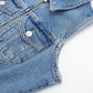 Retro Overalls Zip Up Collared Sleeveless Denim Dress