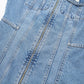 Retro Overalls Zip Up Collared Sleeveless Denim Dress