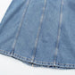 Retro Overalls Zip Up Collared Sleeveless Denim Dress