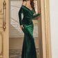 Elegant Off Shoulder Velvet Gown