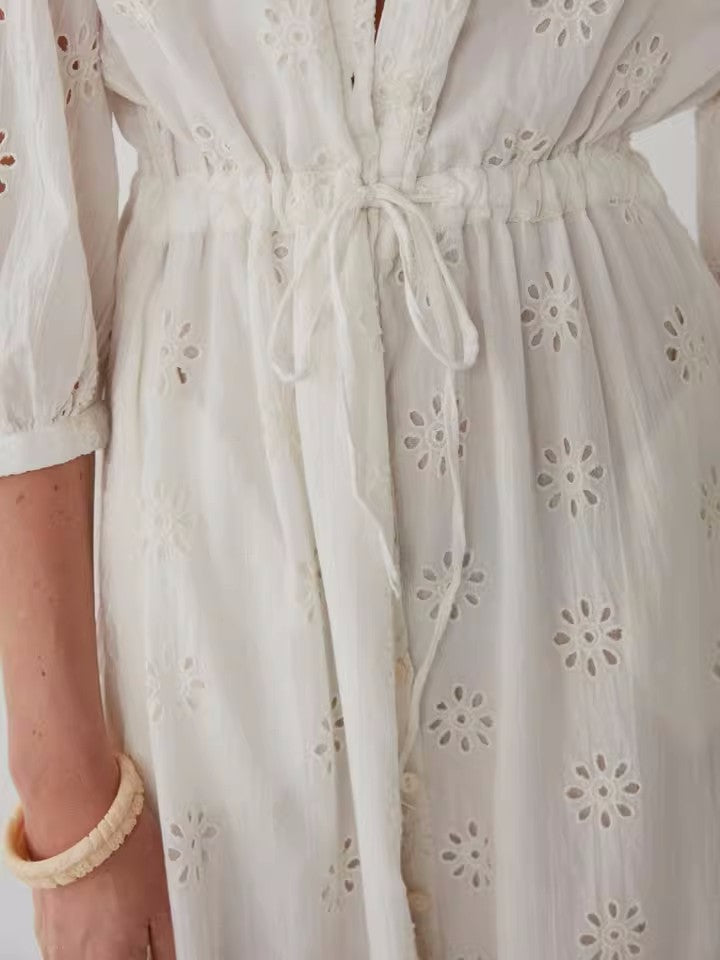 Carol Sexy Embroidered Kaftan Dress