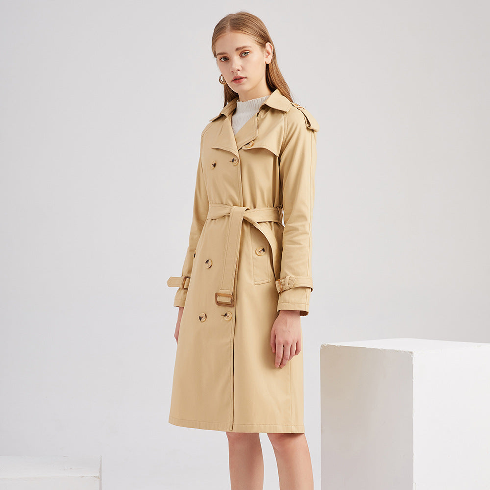 Long Waist Cotton Fashion Trench Coat