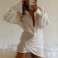 Fiona Long Sleeve White Shirt Dress