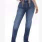 High Waist Slit Straight Leg Jeans