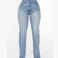 High Waist Slit Straight Leg Jeans