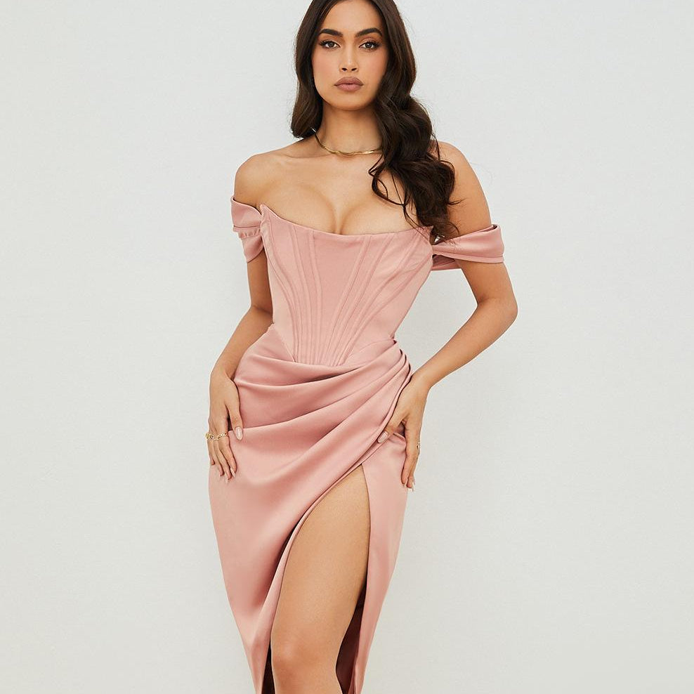 Slim Fit Solid Bodycon Party Dress