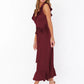 Ophelia Ruffled Satin Elegant Sleeveless Occasion Dress