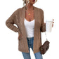Cable Knit Mid-Length Knitted Cardigan Coat