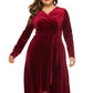 Semi Formal Velvet Long Sleeves Dress