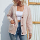 Contrast Color Button Sweater