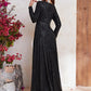 Sequin V Neck Long Sleeve Prom Evening Dress
