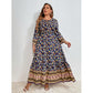 Cotton Linen Floral Casual Dress