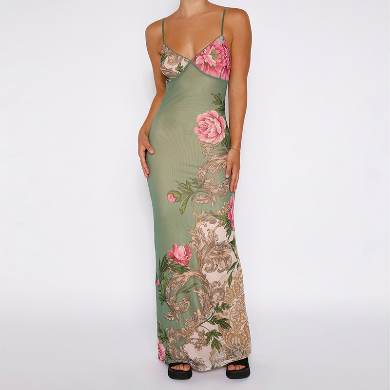 Julissa Slim Fit Printing Slip Dress Women