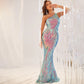 Sleeveless Floral Sequin Dress