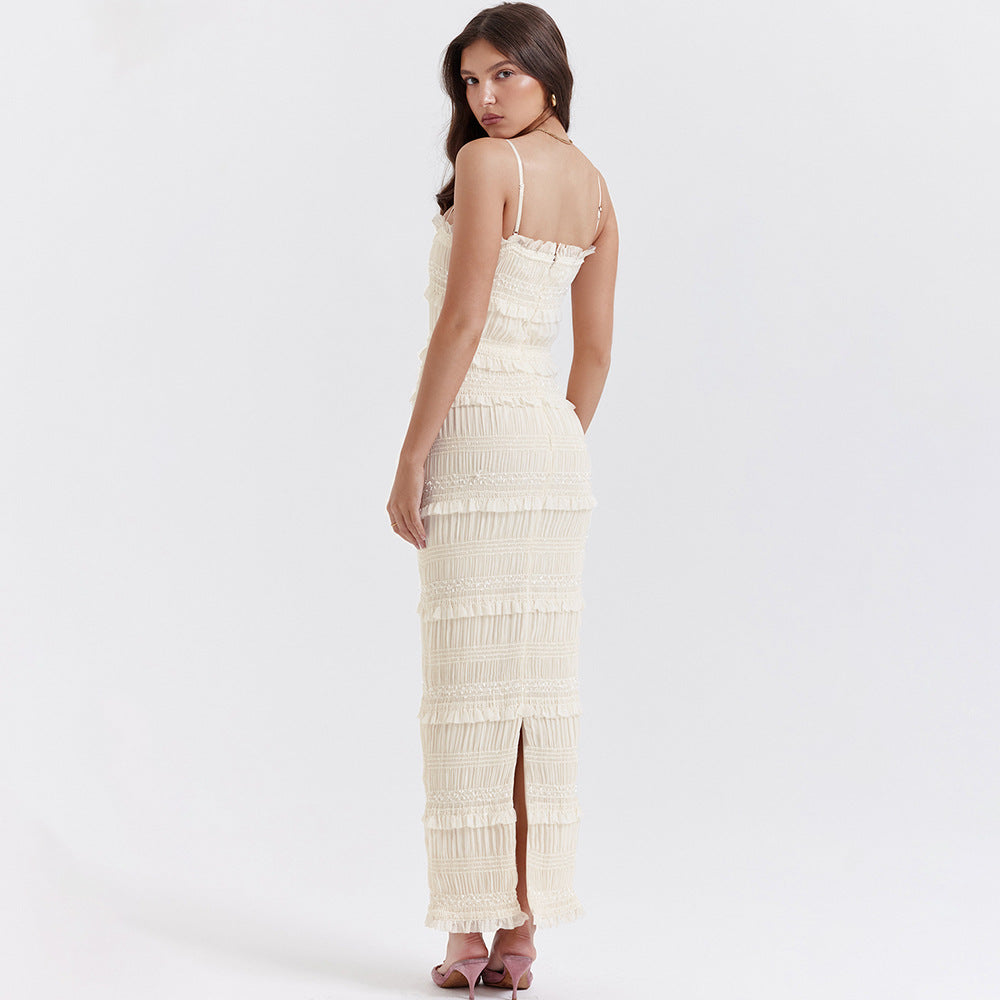 Kyra Sequin Lace Slim Fit Maxi Dress
