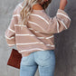 Striped Lantern Sleeve Sweater