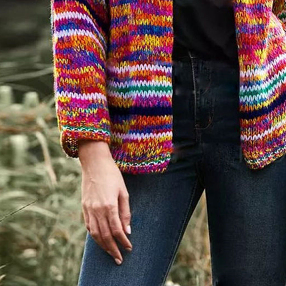 Striped Wool Knitted Cardigan