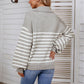 Stripe Polo Collar Sweater