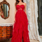 Plus Size Lace Mesh Tube Top Sexy Evening Dress