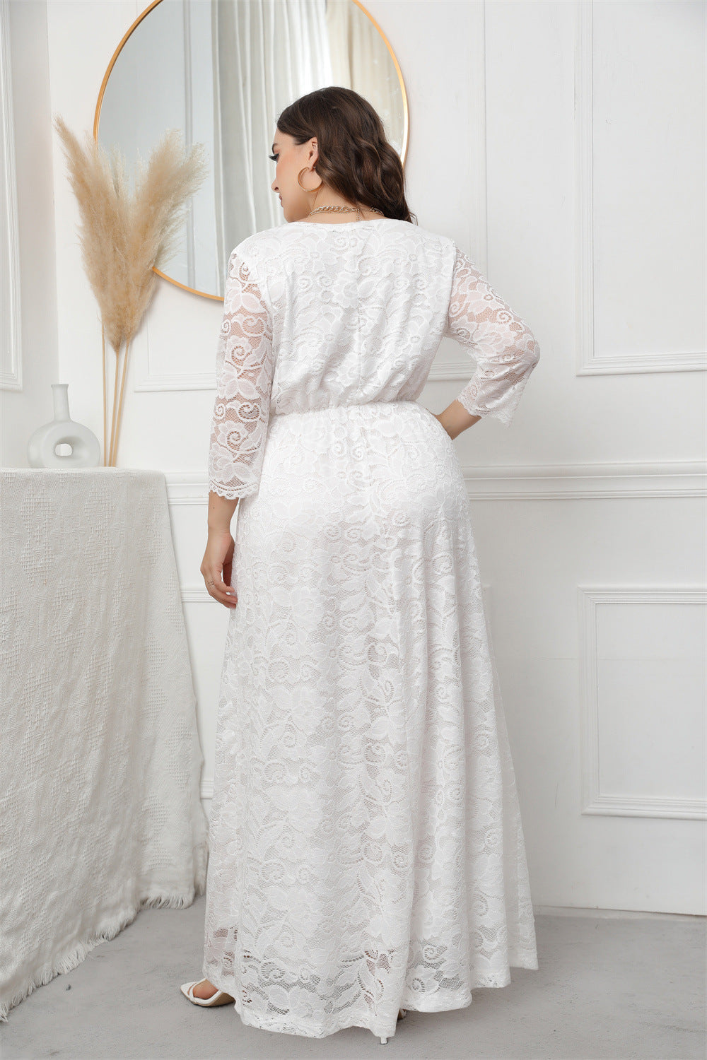 Plus Size Lace Formal Evening Dress