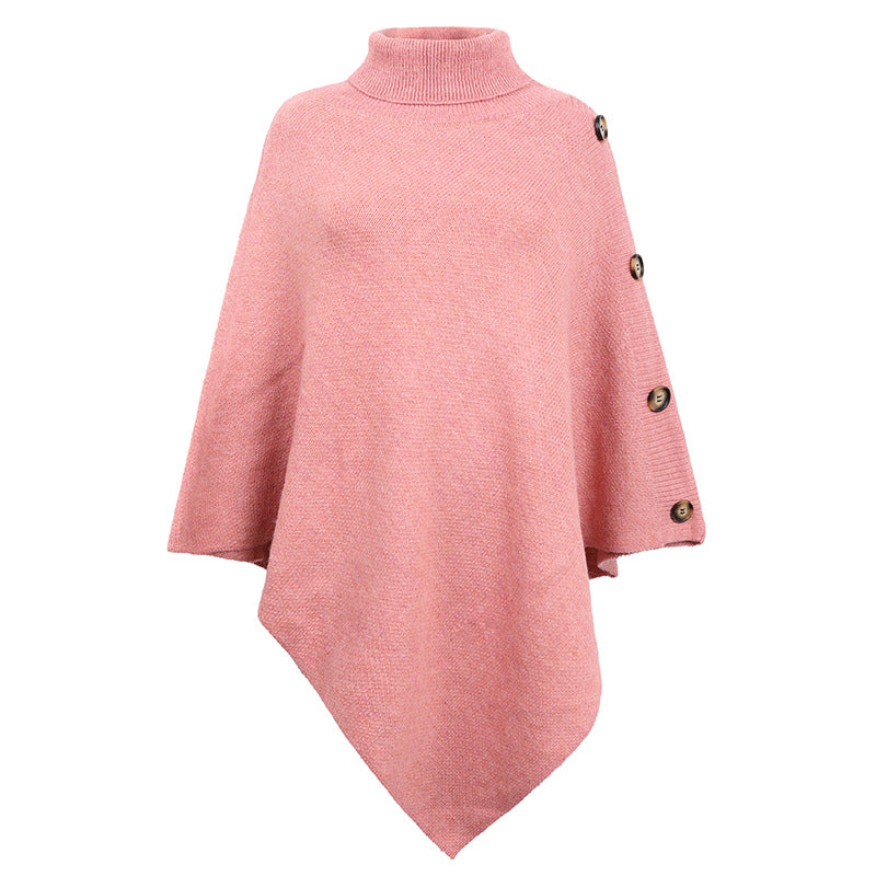 Solid Color Turtle Neck Shawl