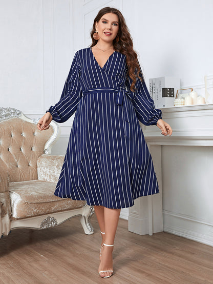 Plus Size Day to Night Pinstripe Dress