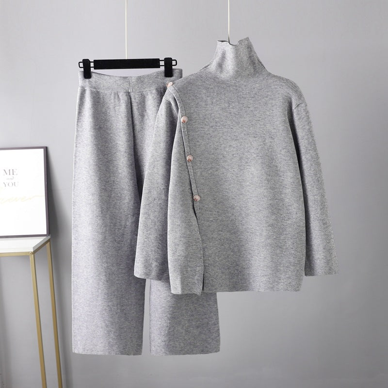Casual Wide Leg Pants Two Piece Set