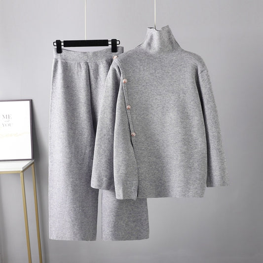 Casual Wide Leg Pants Two Piece Set