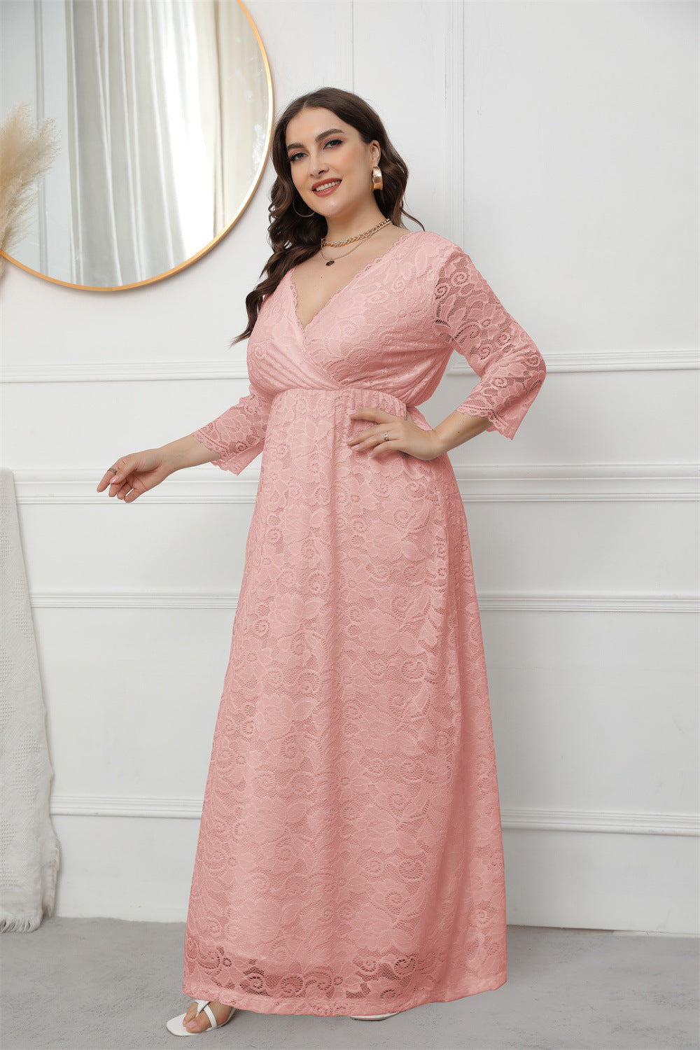 Plus Size Lace Formal Evening Dress