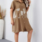 Plus Size Casual Mini Shirt Dress