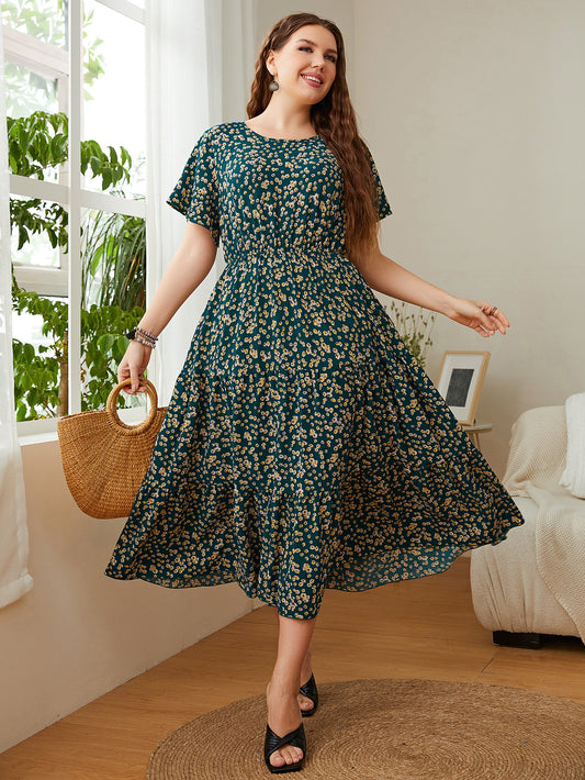 Casual Short Sleeves Floral Print Dress