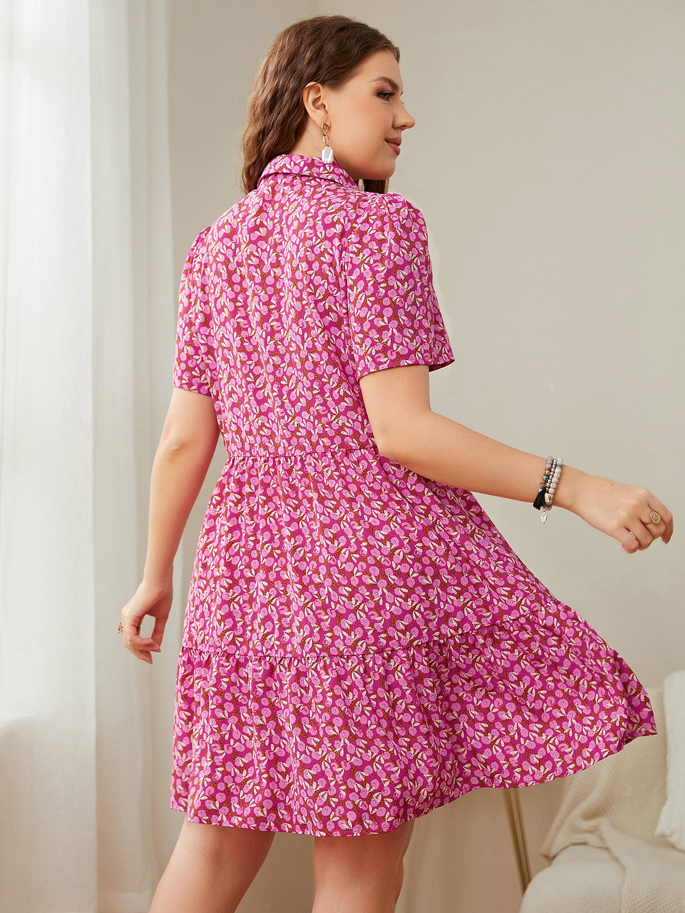 Pink Floral Day to Night Shirt Dress