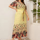 Kendra Plus Size Printed V-neck Lace up Dess