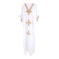 White Embroidered Kaftan Dress