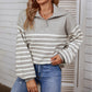 Stripe Polo Collar Sweater