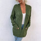 Cable Knit Mid-Length Knitted Cardigan Coat