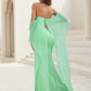 Lindsey Green Solid Chiffon Dress