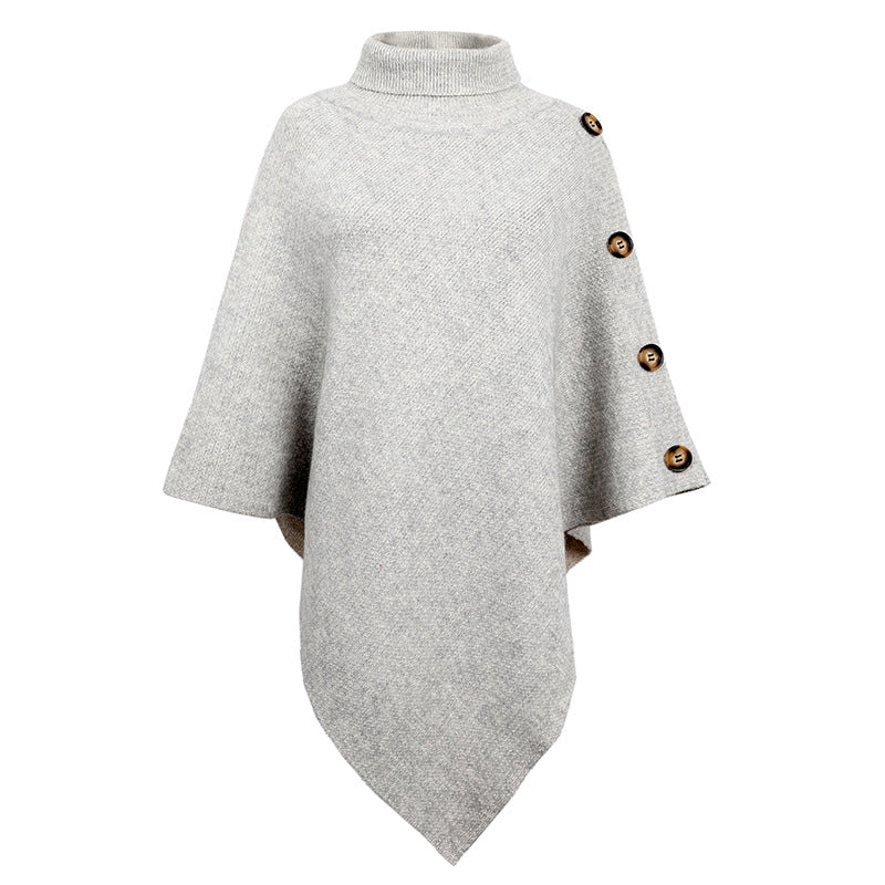 Solid Color Turtle Neck Shawl