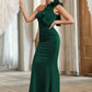One Shoulder Formal Elegant Fitted Maxi Dress